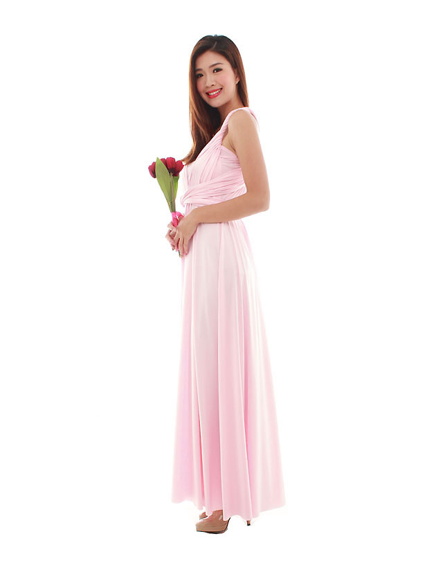 Cherie Convertible Maxi Dress in Sweet Pink